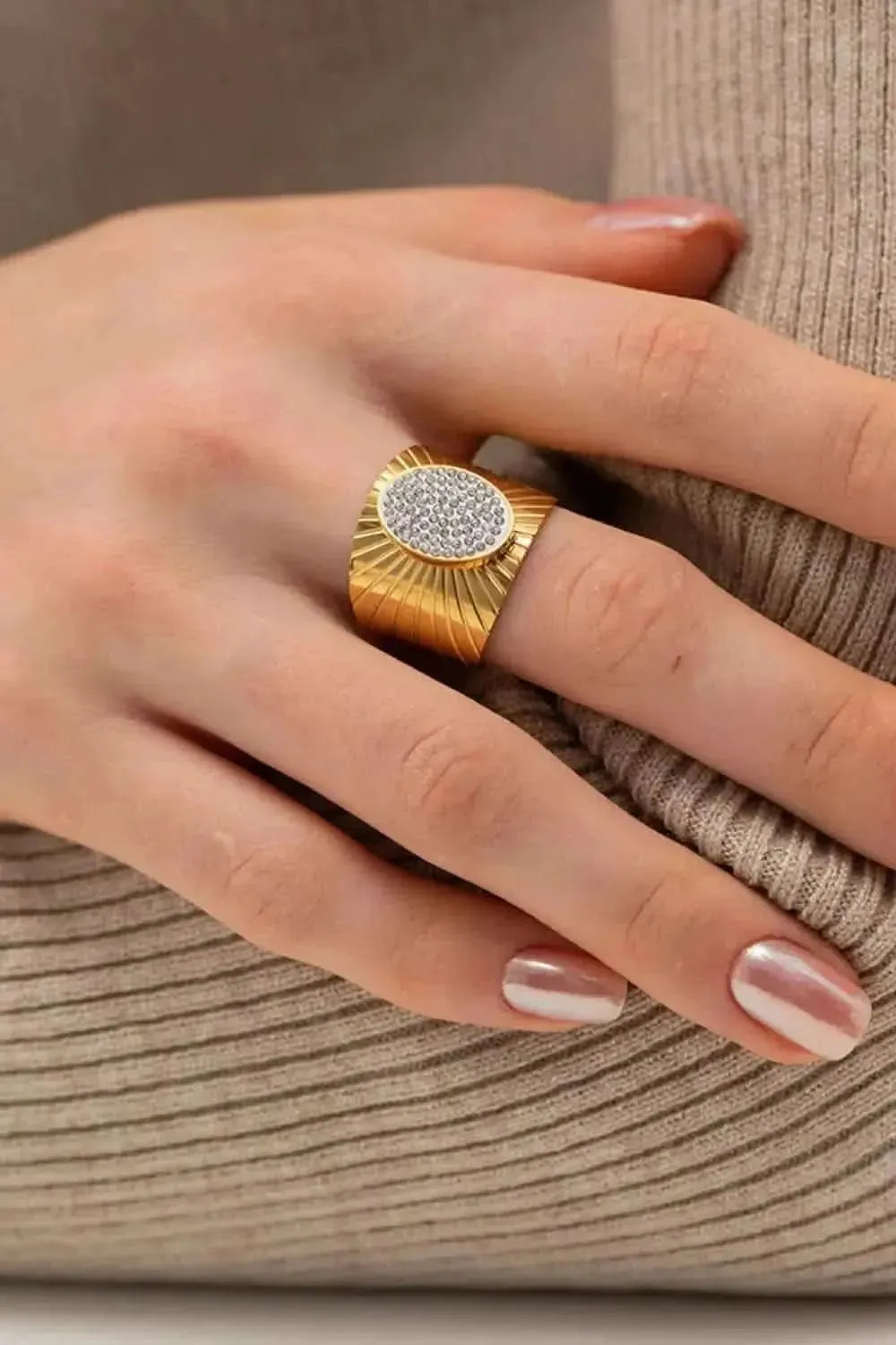 Wide Band Stainless Steel Open Ring - Bad Moms Club