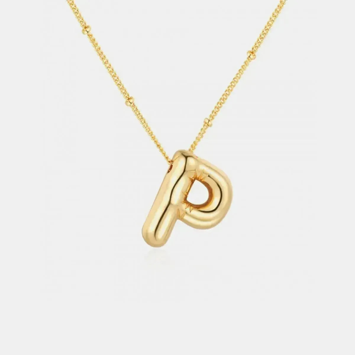 Gold-Plated Bubble Initial Necklace - Bad Moms Club