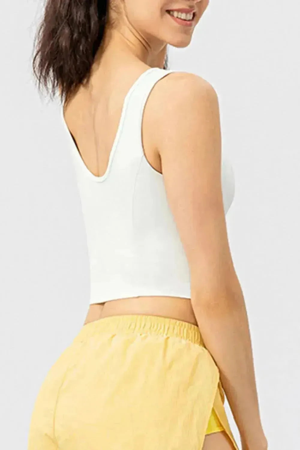 Round Neck Wide Strap Active Tank - Bad Moms Club