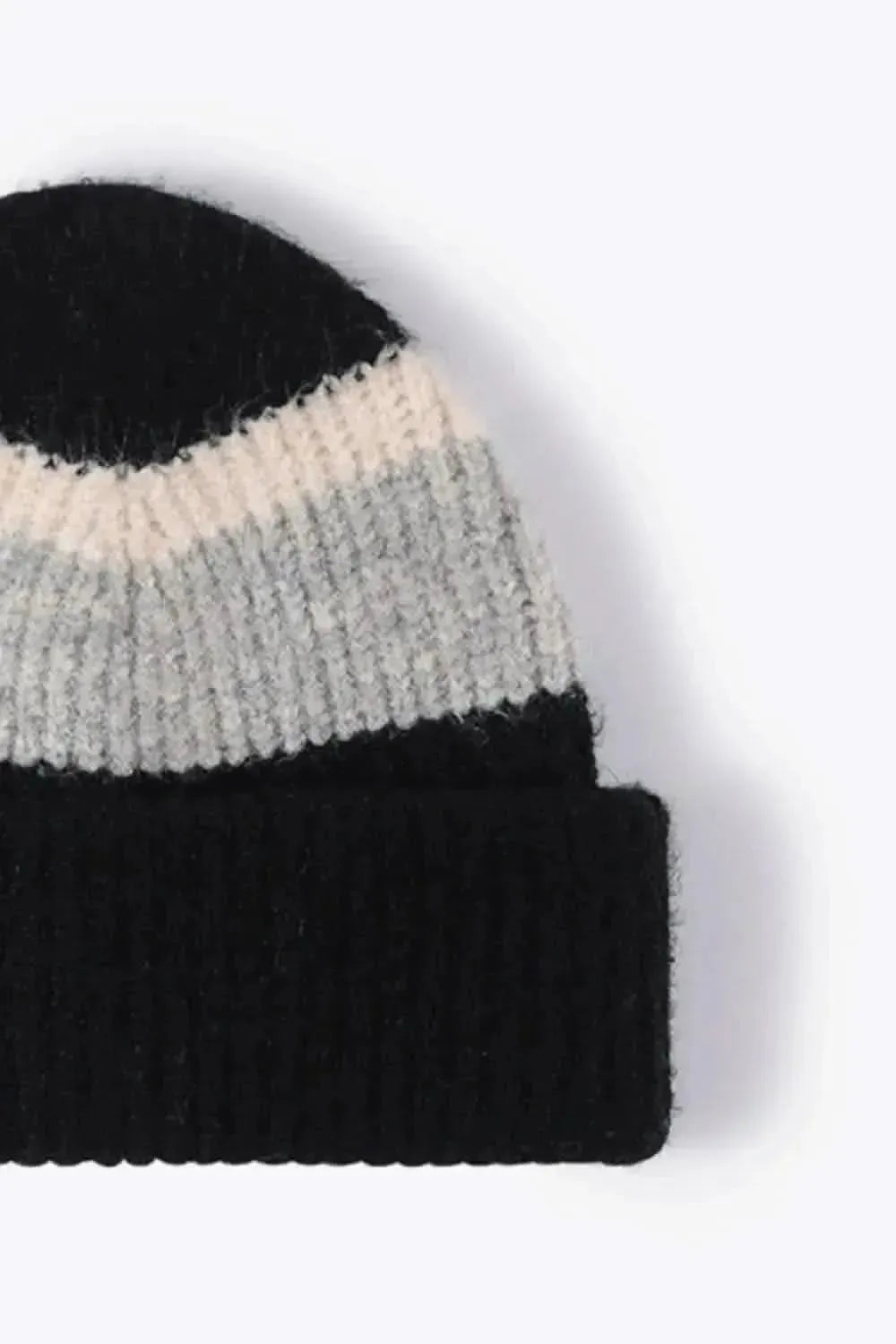 Tricolor Cuffed Knit Beanie - Bad Moms Club