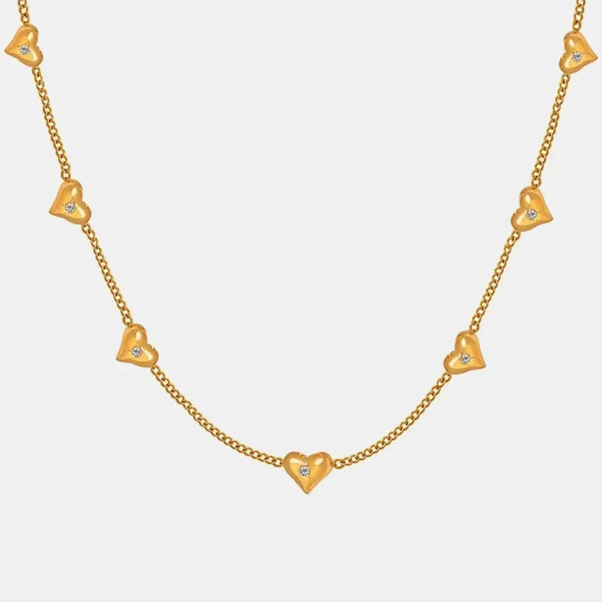 Titanium Steel Zircon Heart Necklace - Bad Moms Club