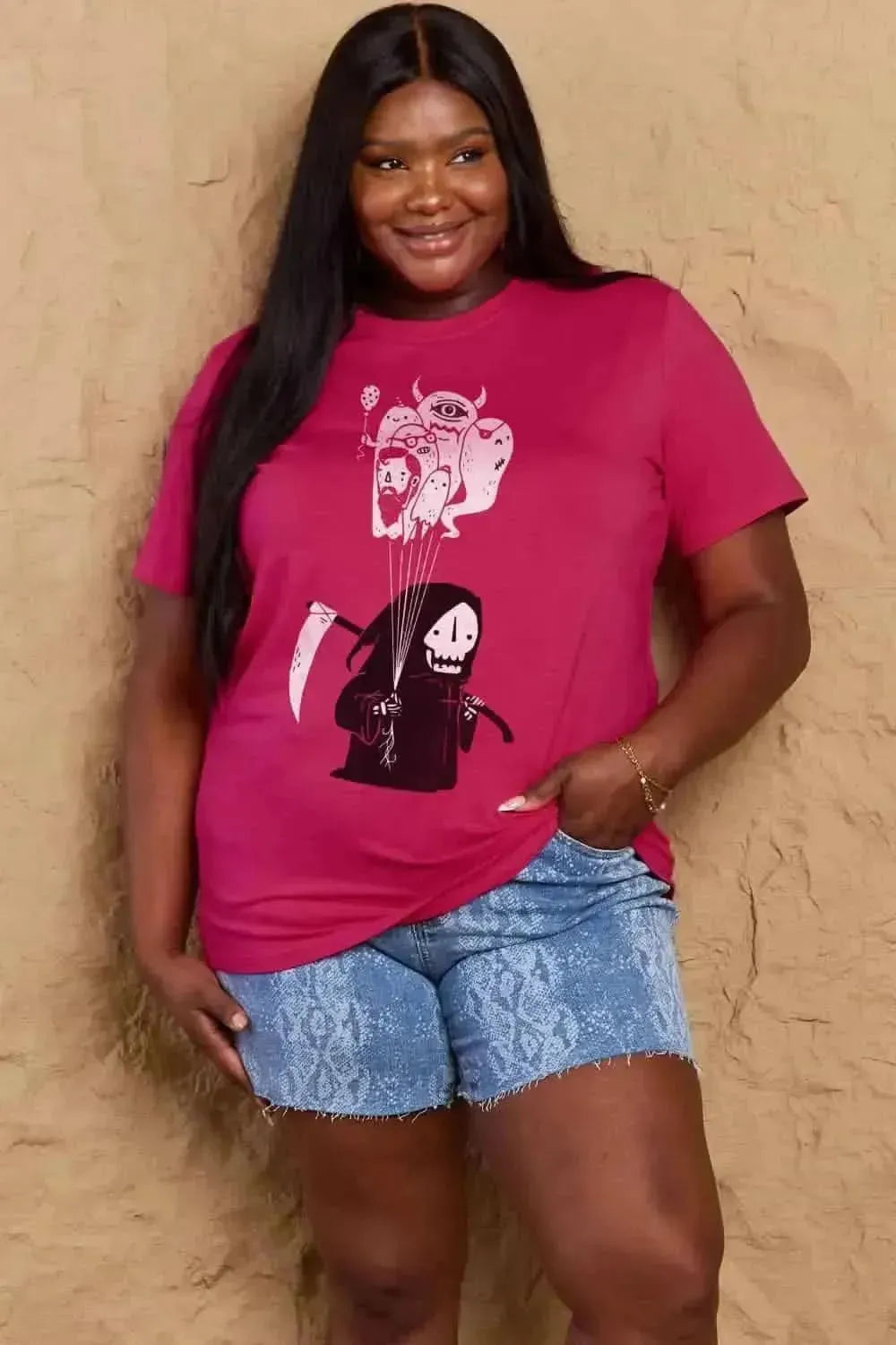 Simply Love Full Size Death Graphic T-Shirt - Bad Moms Club
