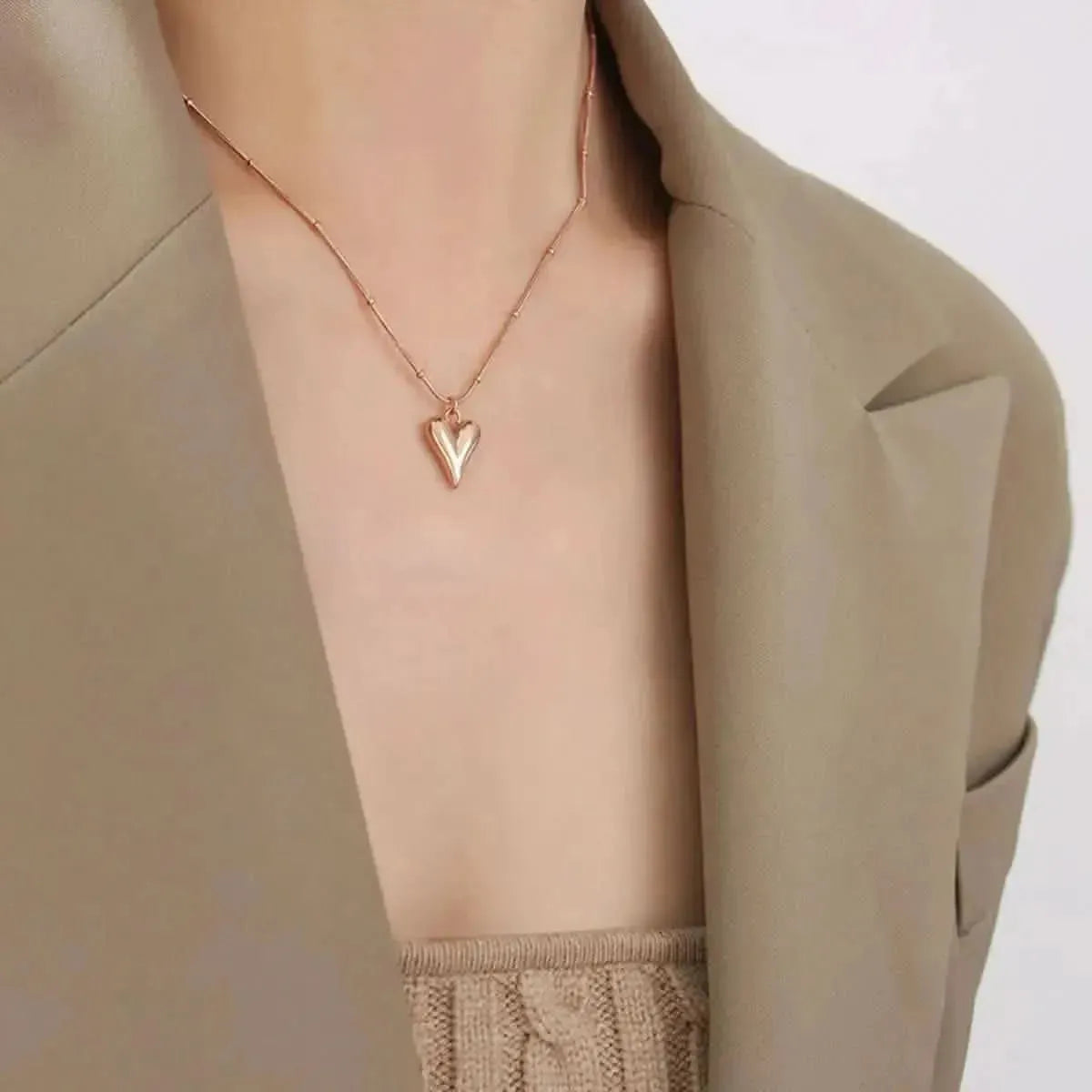 Titanium Steel Heart Pendant Necklace - Bad Moms Club