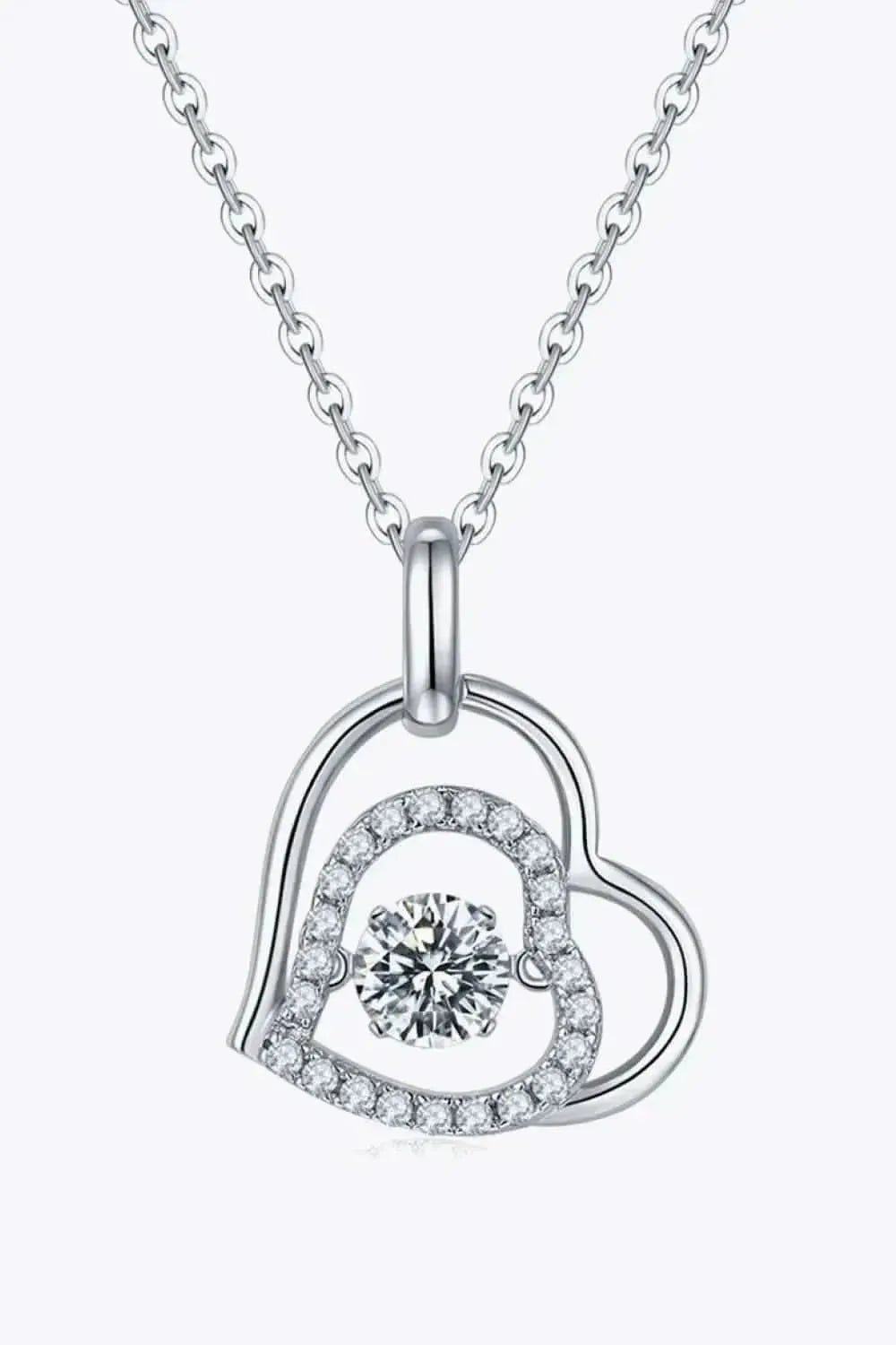 Moissanite Heart Pendant Necklace - Bad Moms Club