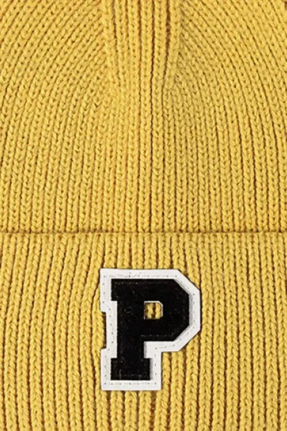 Letter Patch Cuffed Knit Beanie - Bad Moms Club