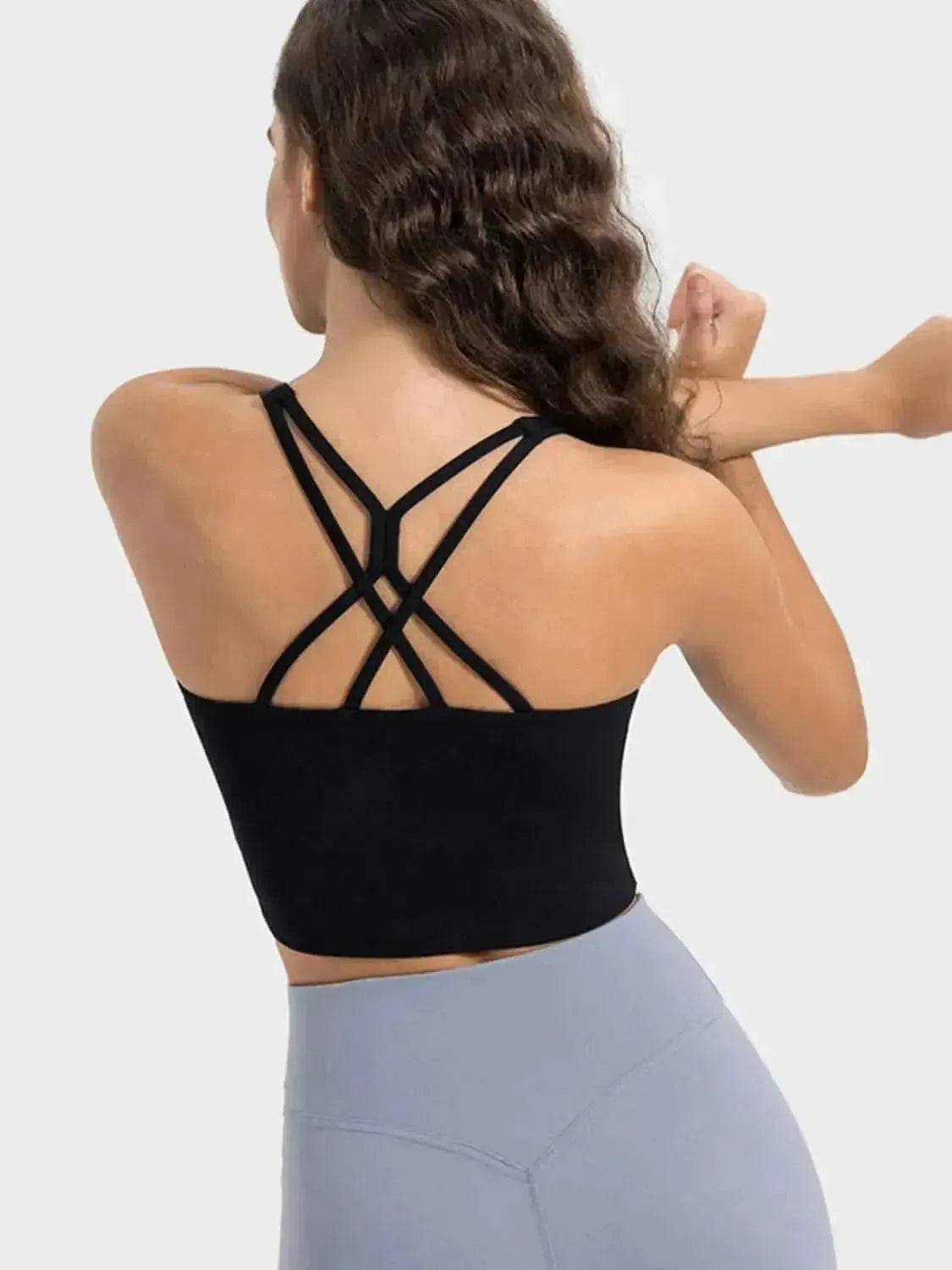 Crisscross Round Neck Active Tank - Bad Moms Club
