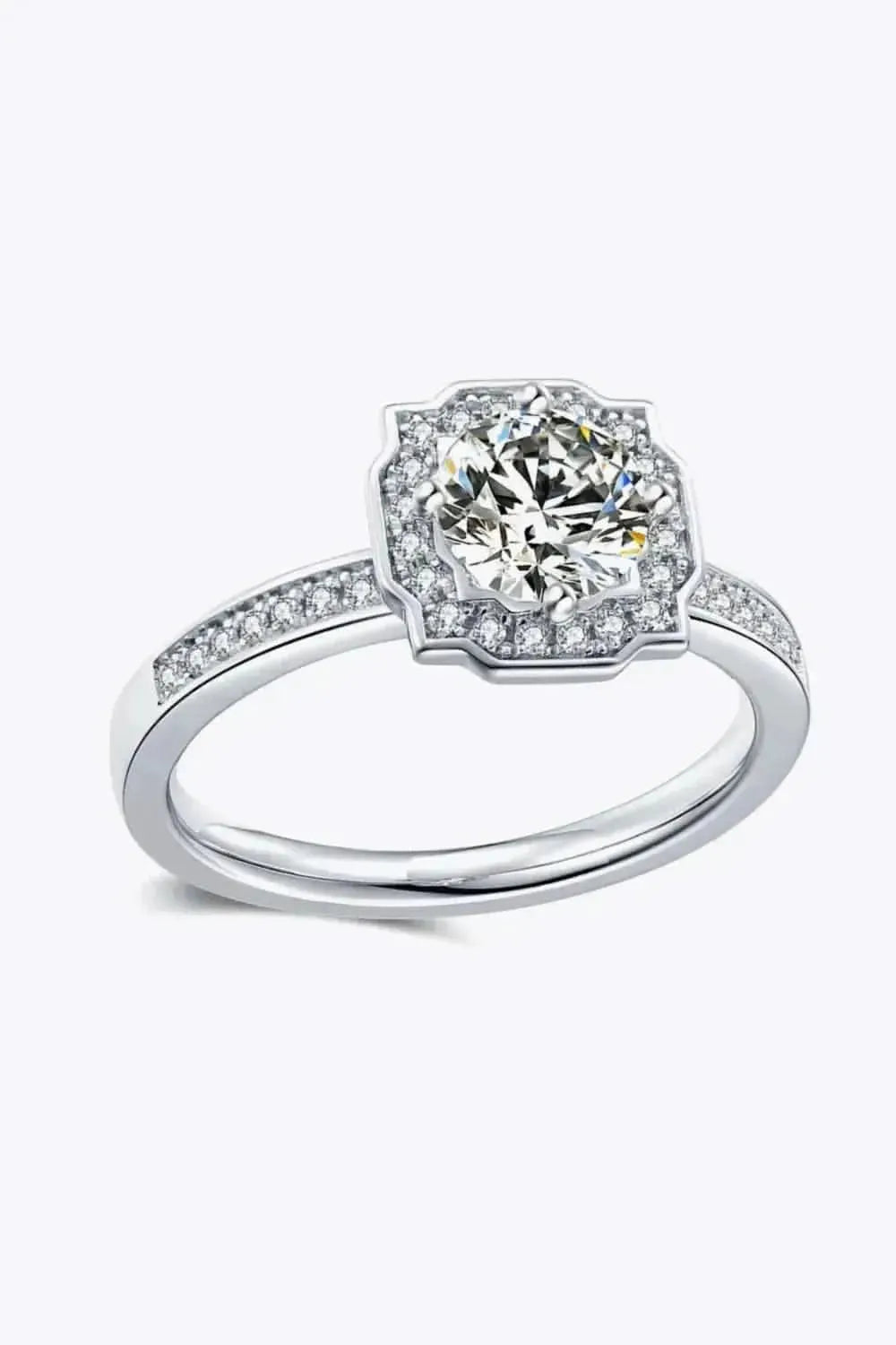 1 Carat Moissanite Platinum-Plated Ring - Bad Moms Club