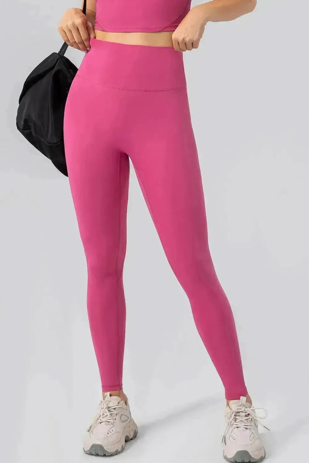High Waist Wide Waistband Active Leggings - Bad Moms Club