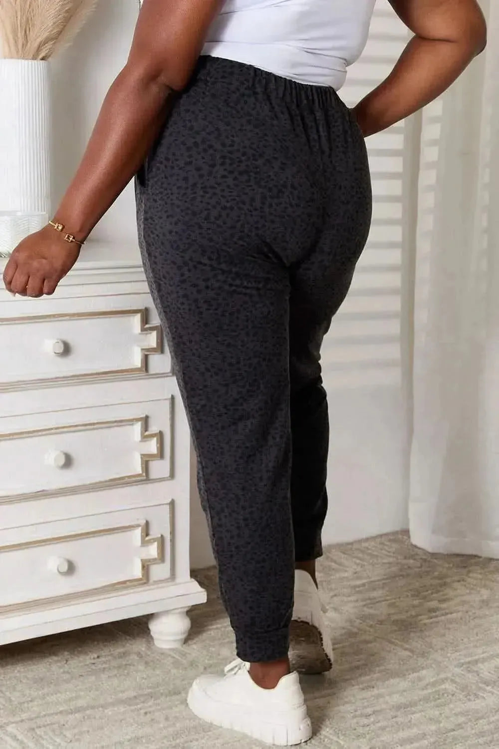 Basic Bae Leopard Print Joggers with Pockets - Bad Moms Club