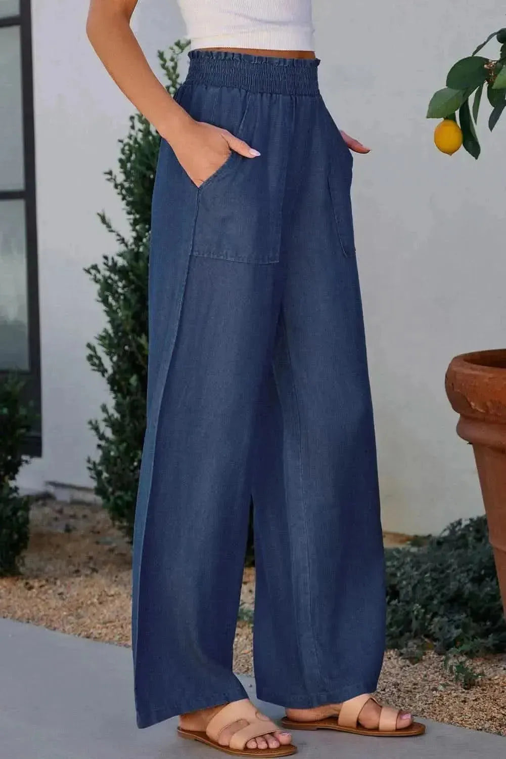 Wide Leg Pants with Pockets - Bad Moms Club