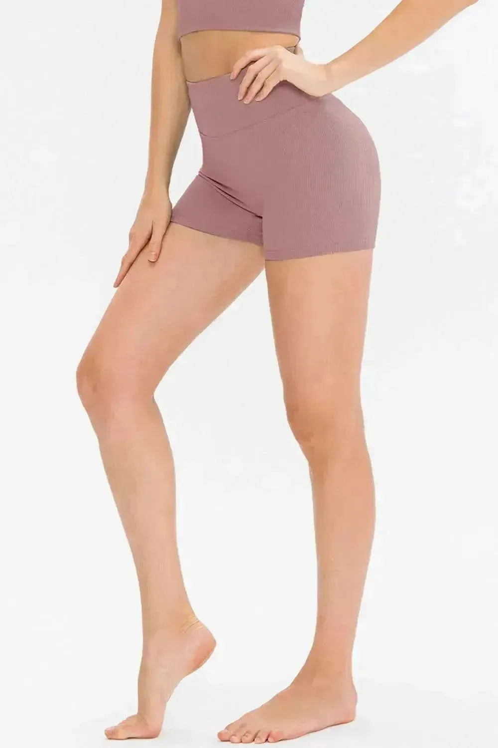 Slim Fit Wide Waistband Sports Shorts - Bad Moms Club