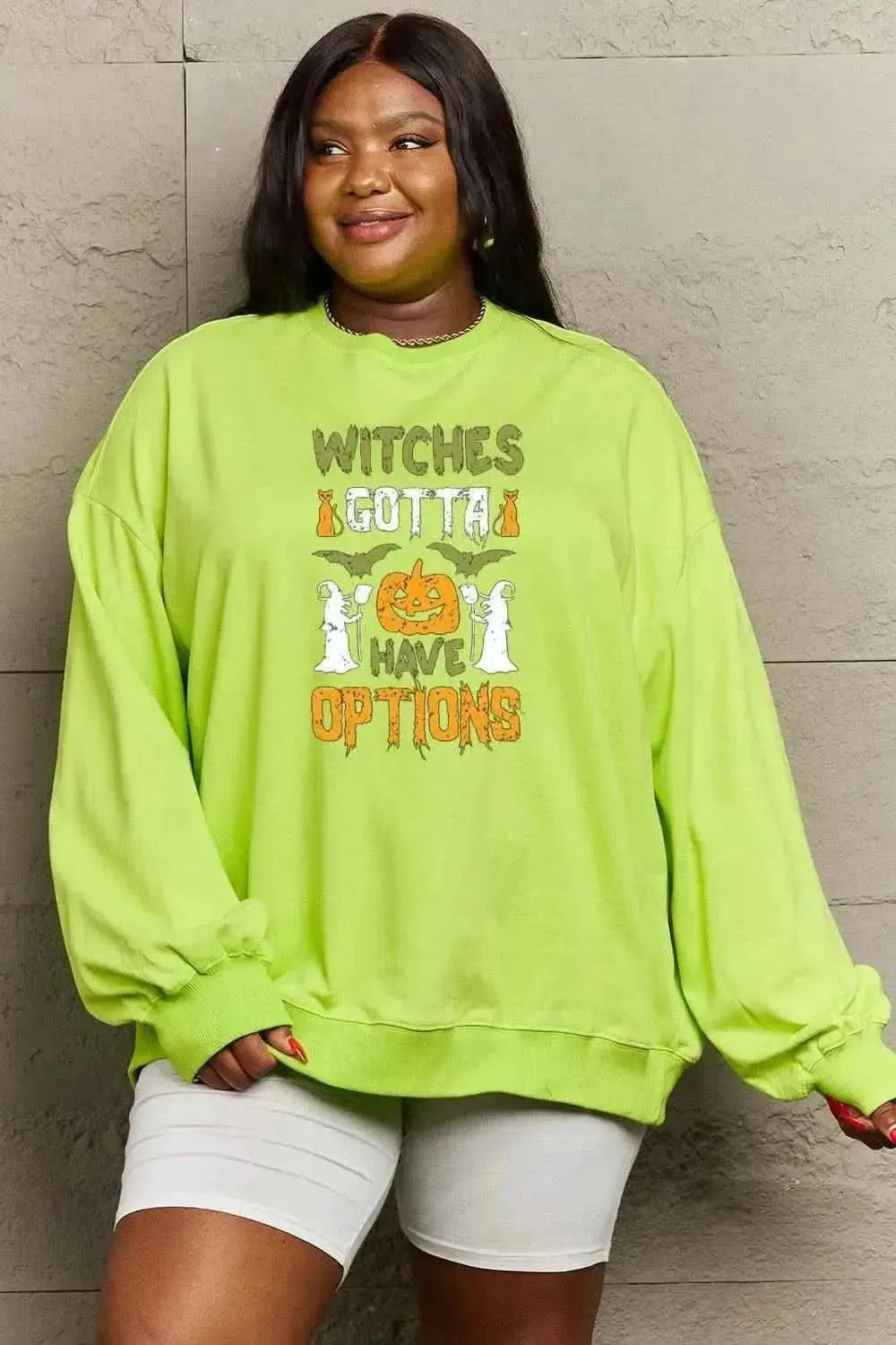 Simply Love Full Size Graphic Drop Shoulder Sweatshirt - Bad Moms Club
