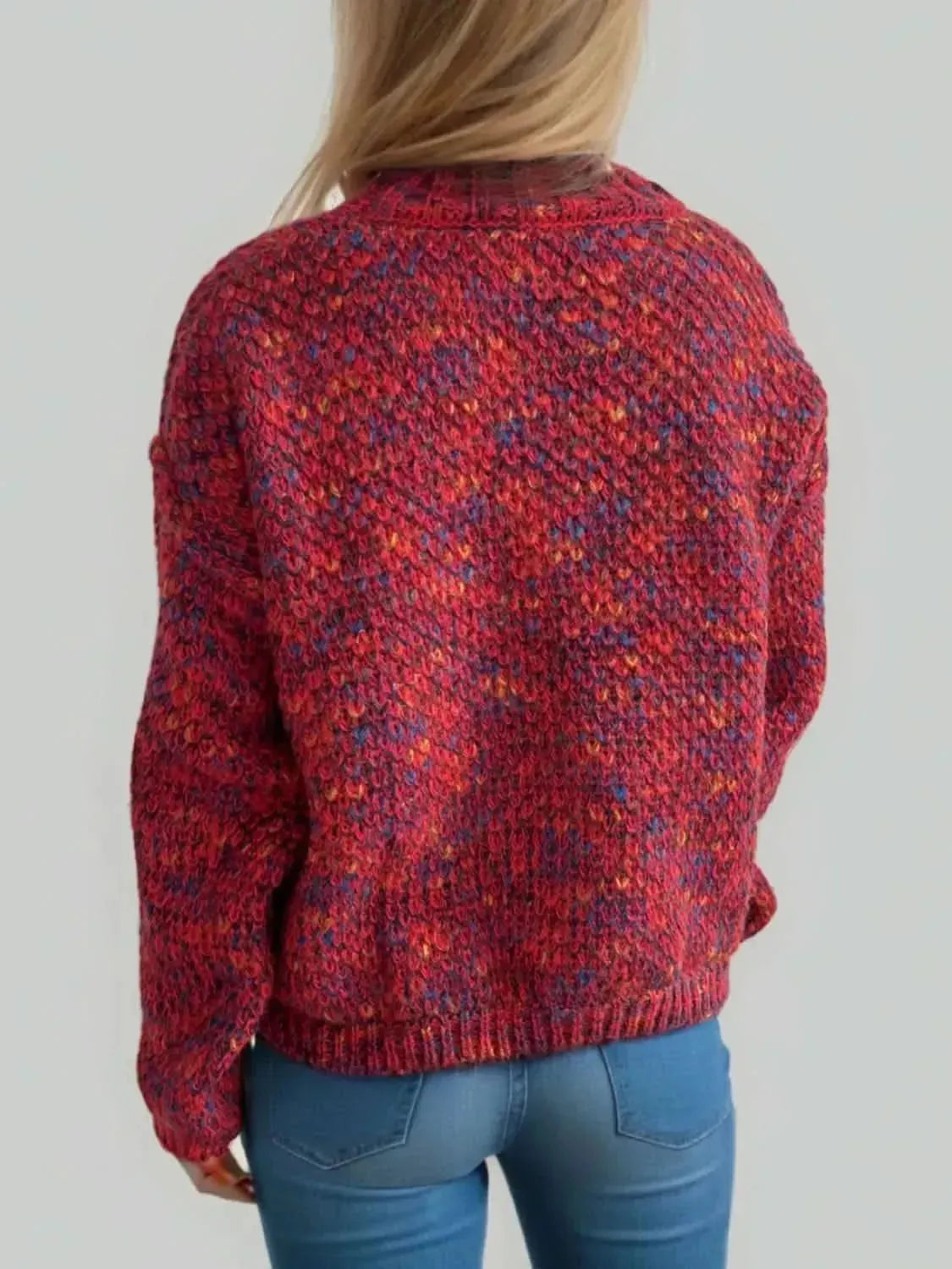 Heathered Turtleneck Dropped Shoulder Sweater - Bad Moms Club