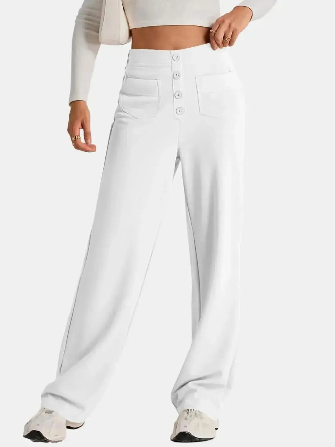High Waist Wide Leg Pants - Bad Moms Club