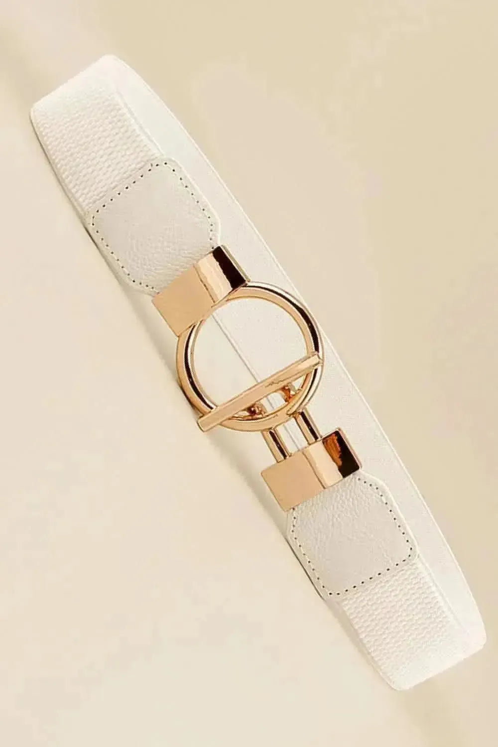 Circle Shape Buckle Zinc Alloy Buckle PU Leather Belt - Bad Moms Club