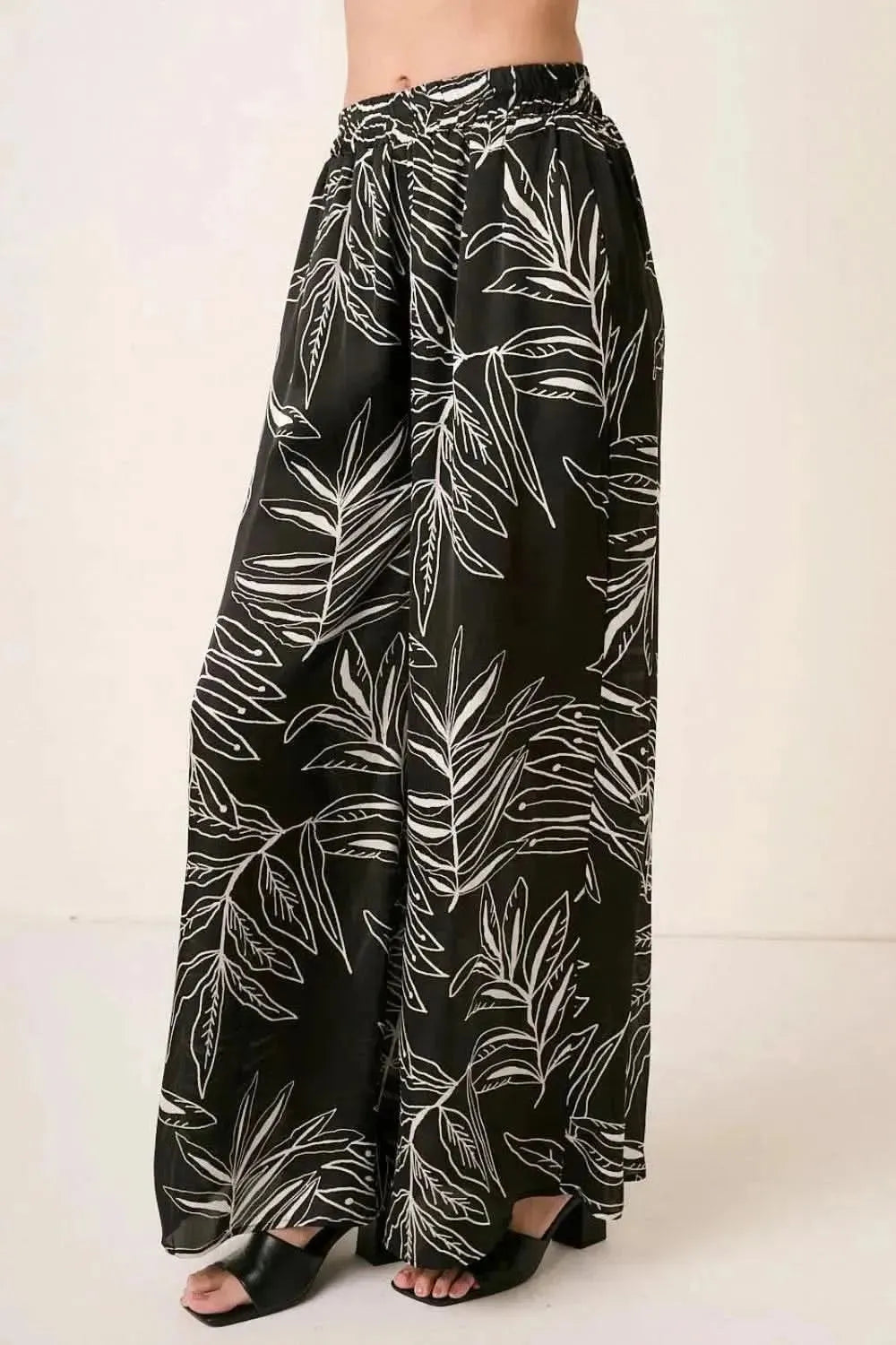 Mittoshop Printed Wide Leg Pants - Bad Moms Club