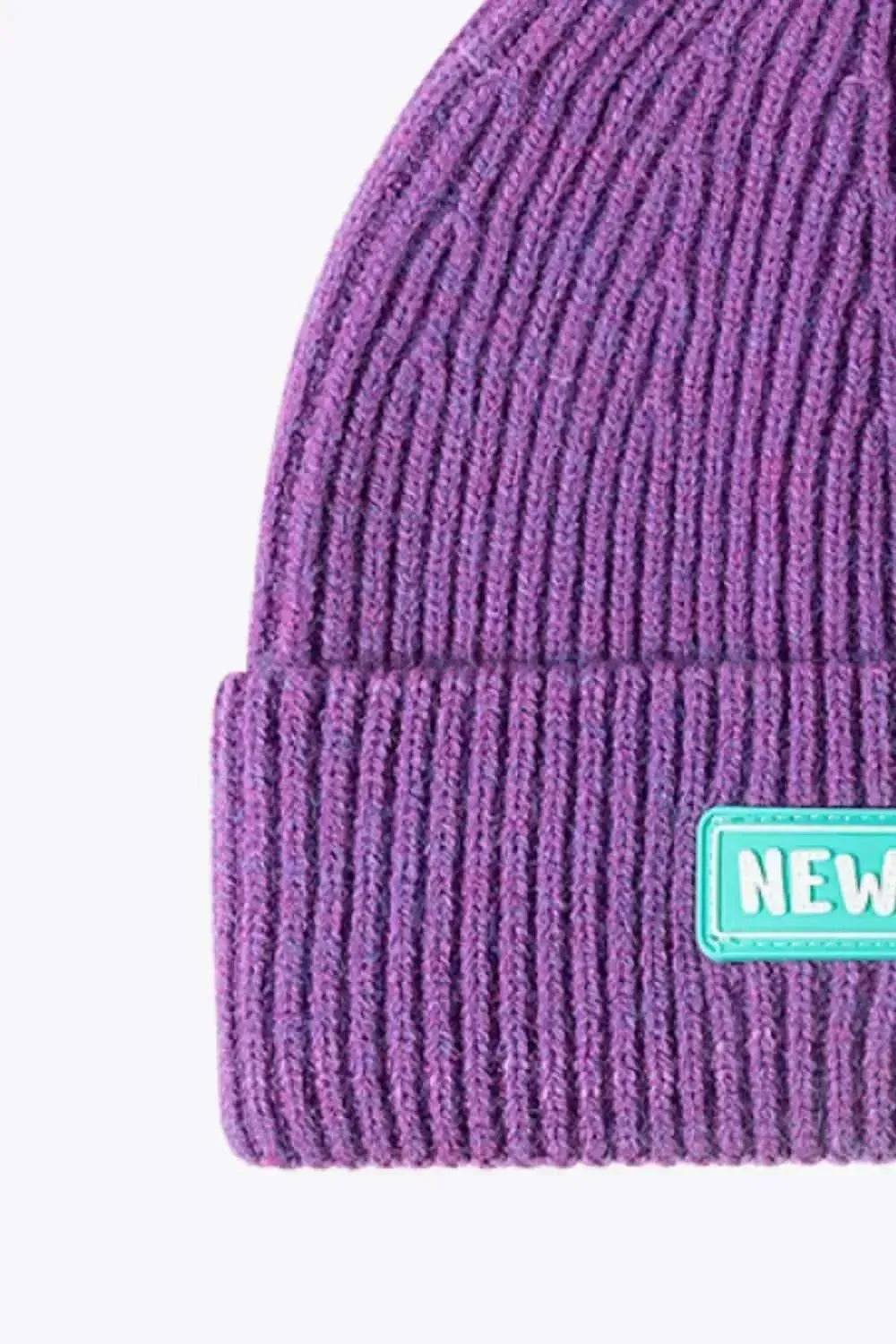 NEWYORK Patch Rib-Knit Cuffed Beanie - Bad Moms Club