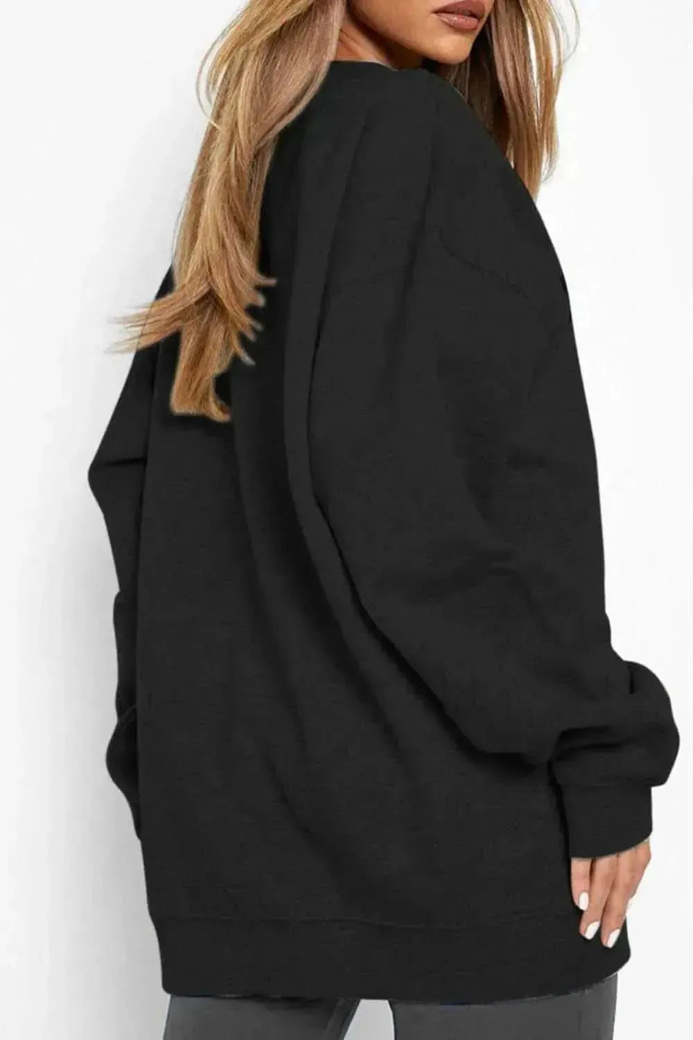 Simply Love Simply Love Full Size Dropped Shoulder SKULL Graphic Sweatshirt - Bad Moms Club