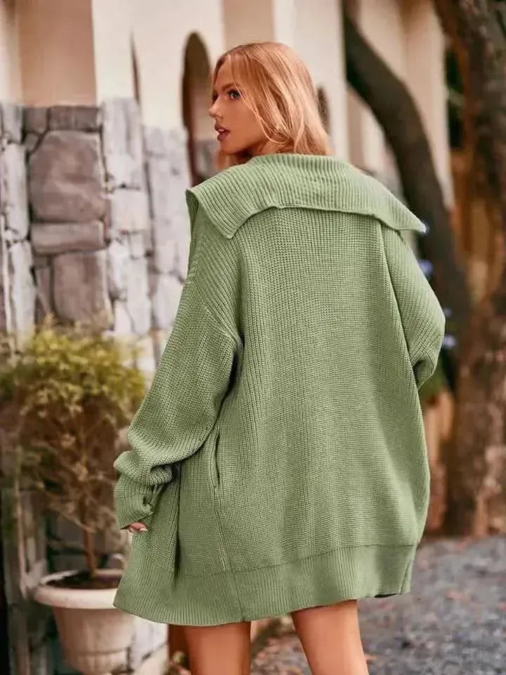 Dropped Shoulder Long Sleeve Cardigan - Bad Moms Club