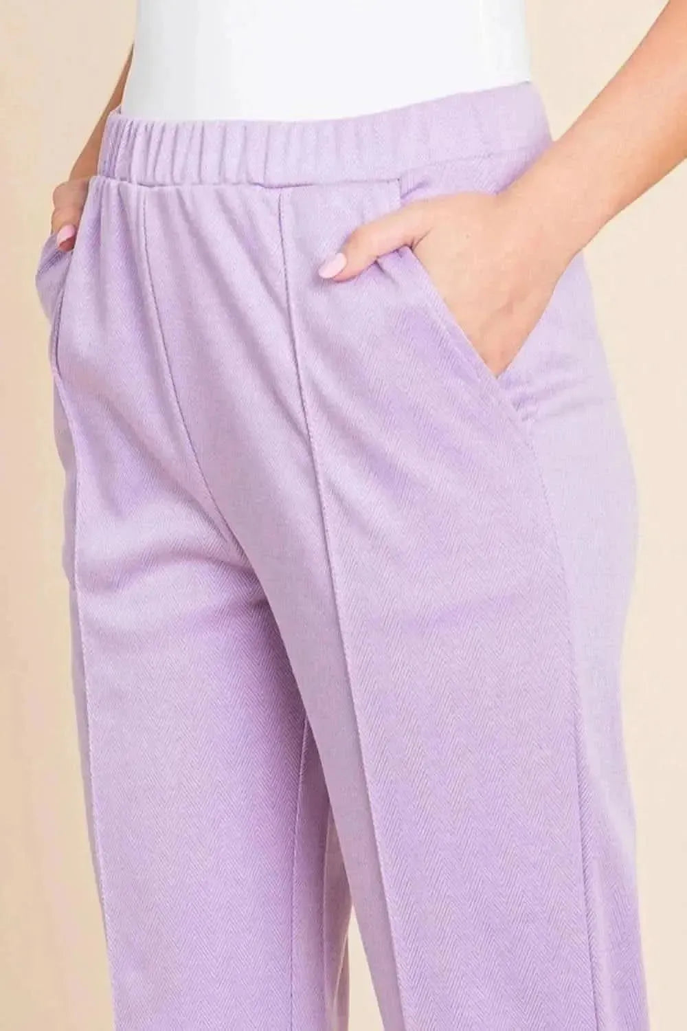 Culture Code Full Size Pin Tuck Detail Slim Pants - Bad Moms Club