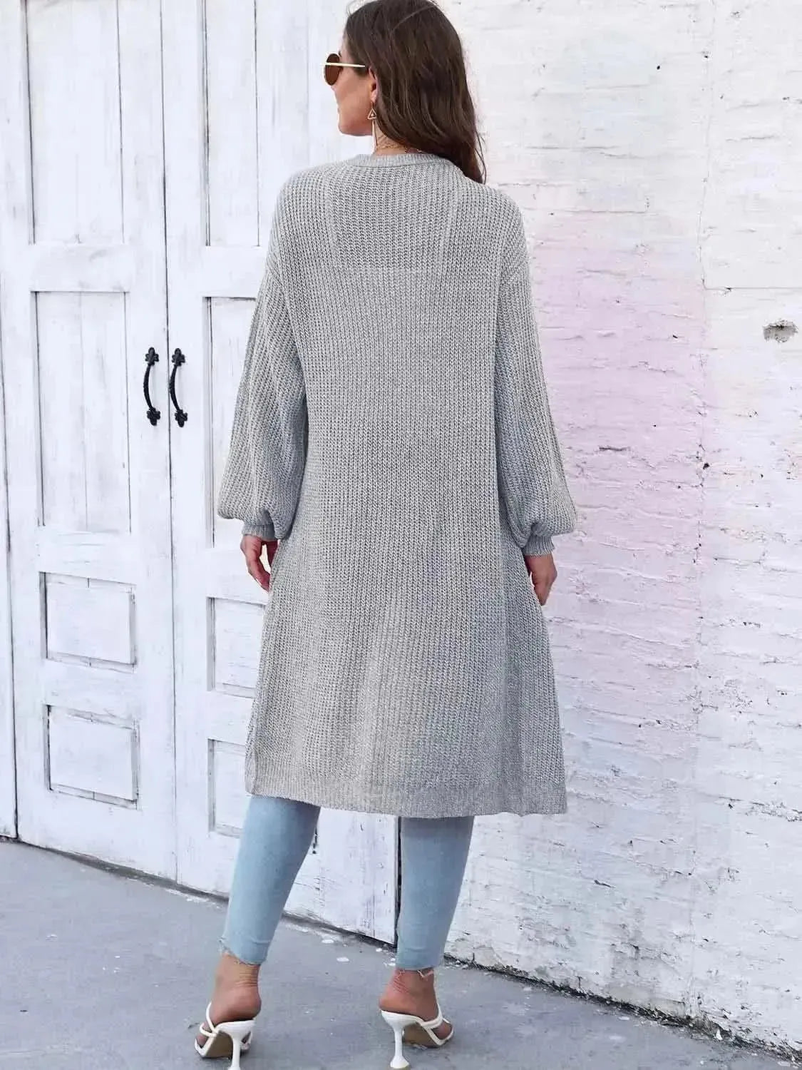 Open Front Longline Cardigan with Pockets - Bad Moms Club