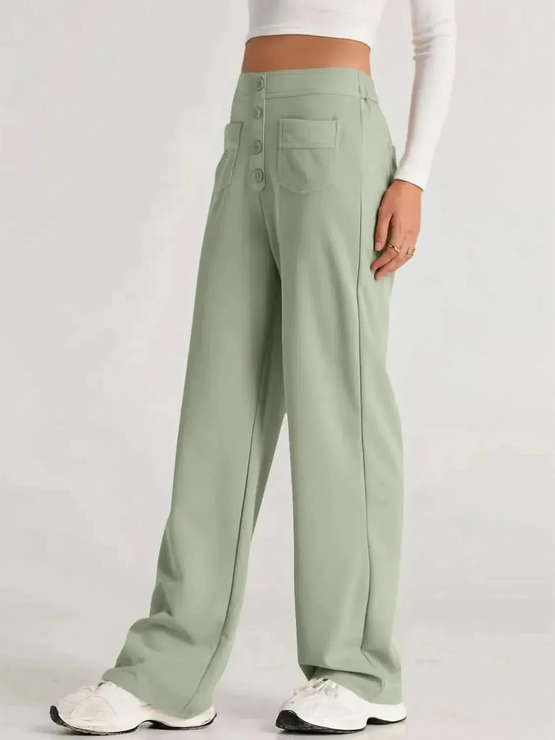 High Waist Wide Leg Pants - Bad Moms Club