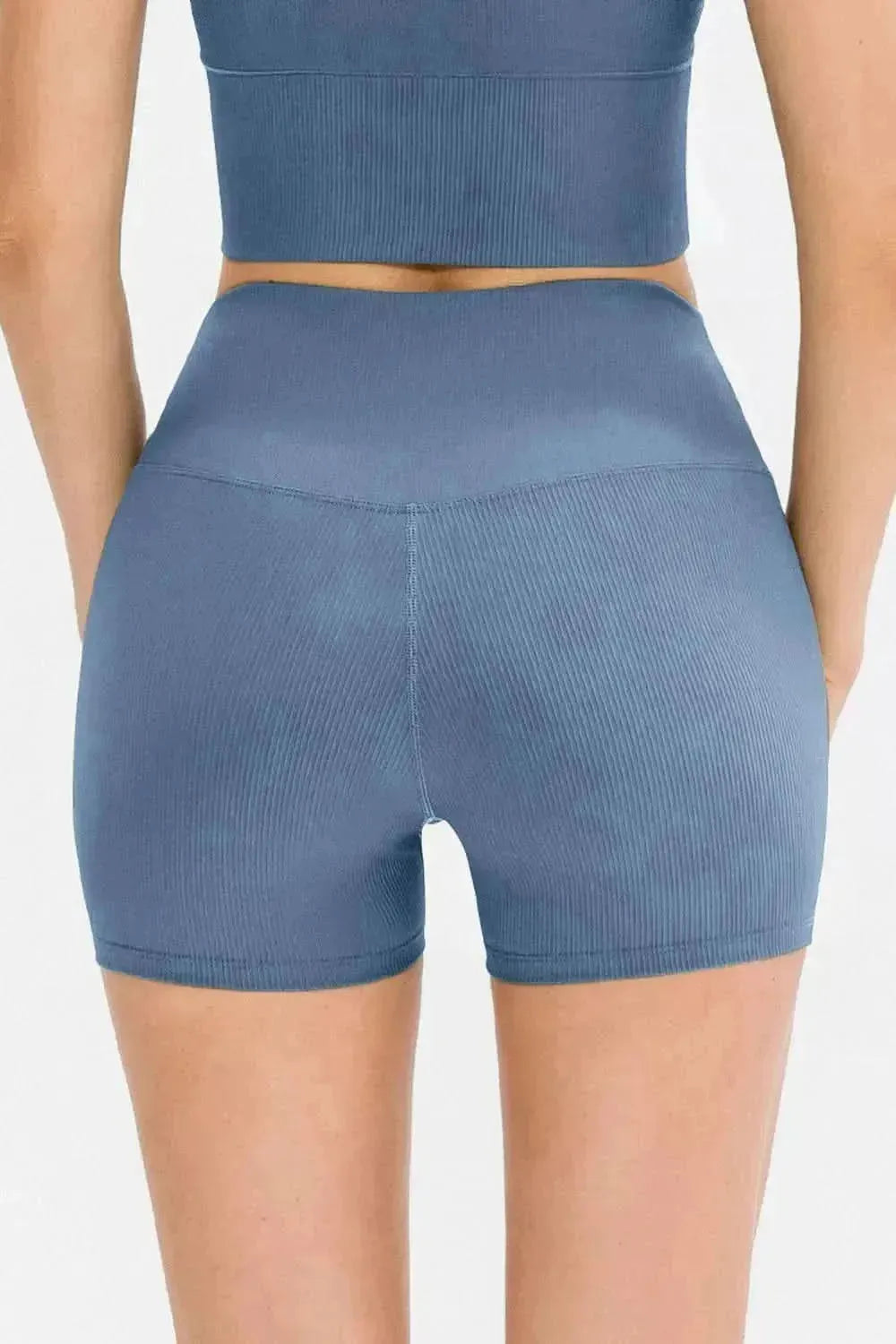 Slim Fit Wide Waistband Sports Shorts - Bad Moms Club