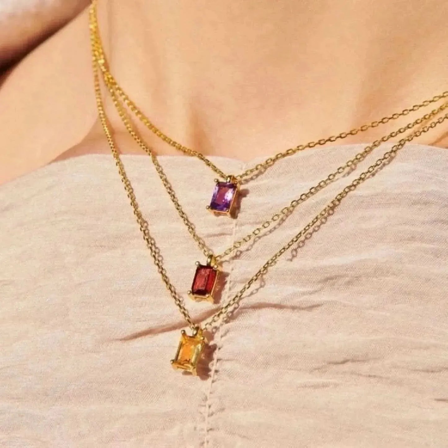 Titanium Steel Inlaid Zircon Pendant Necklace - Bad Moms Club