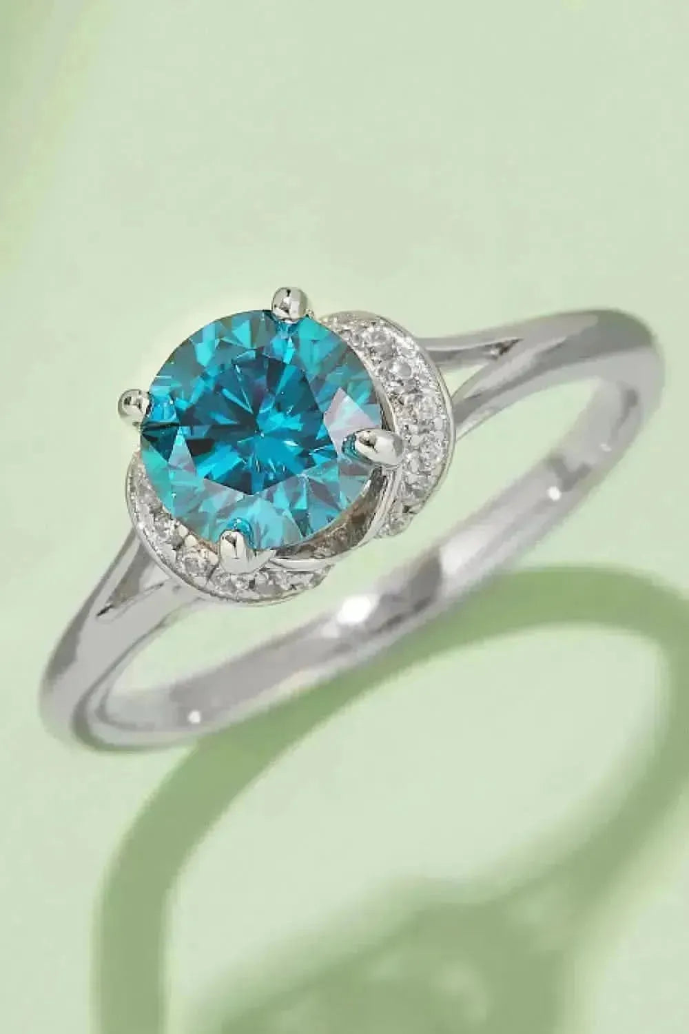 1 Carat Moissanite 4-Prong 925 Sterling Silver Ring - Bad Moms Club