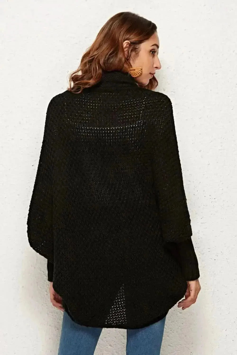 Open Front Dolman Sleeve Longline Cardigan - Bad Moms Club