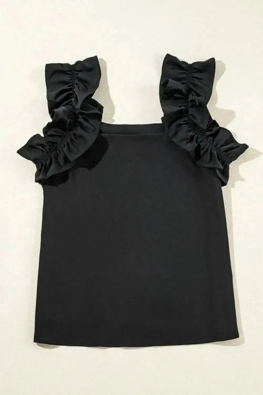 Ruffled Square Neck Tank - Bad Moms Club