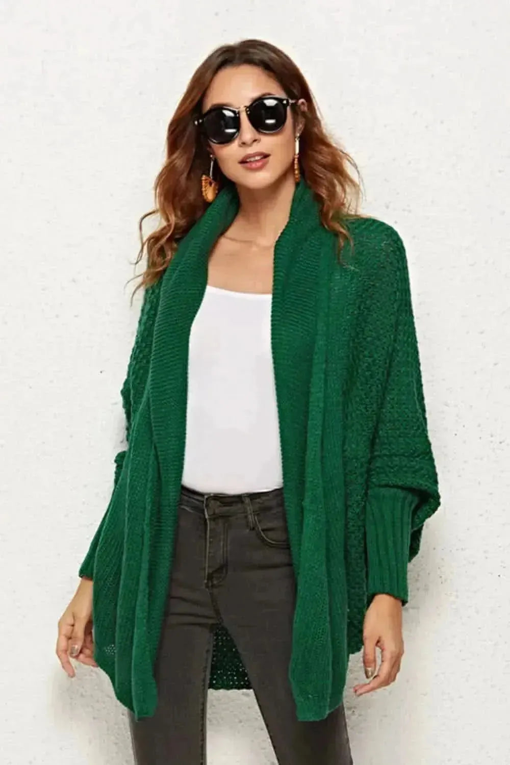 Open Front Dolman Sleeve Longline Cardigan - Bad Moms Club