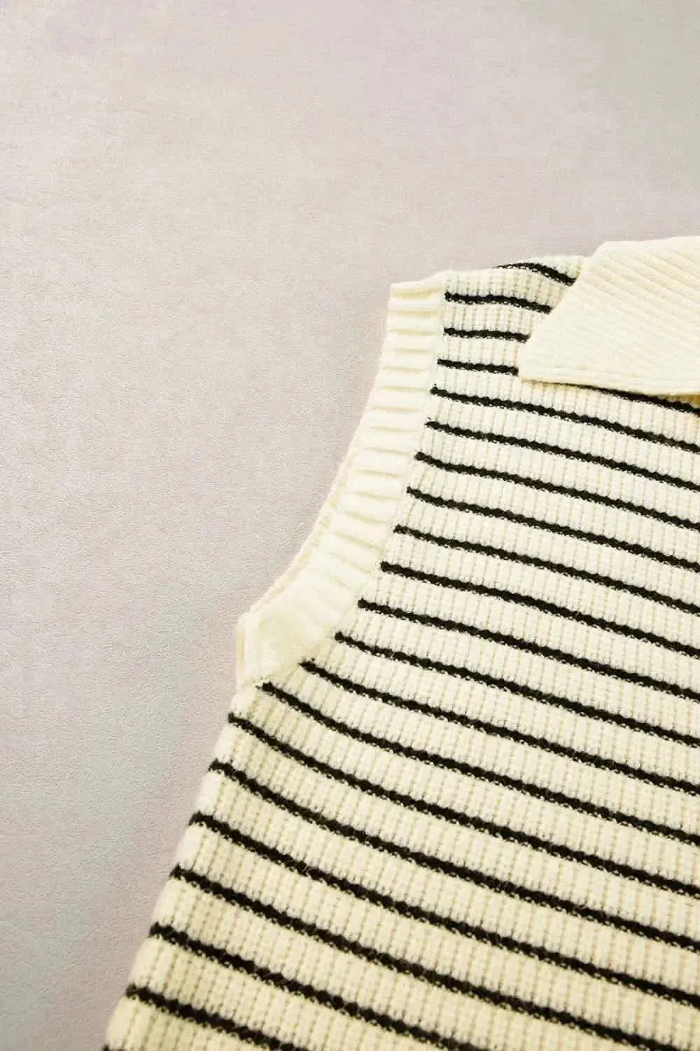 Striped Collared Neck Tank - Bad Moms Club