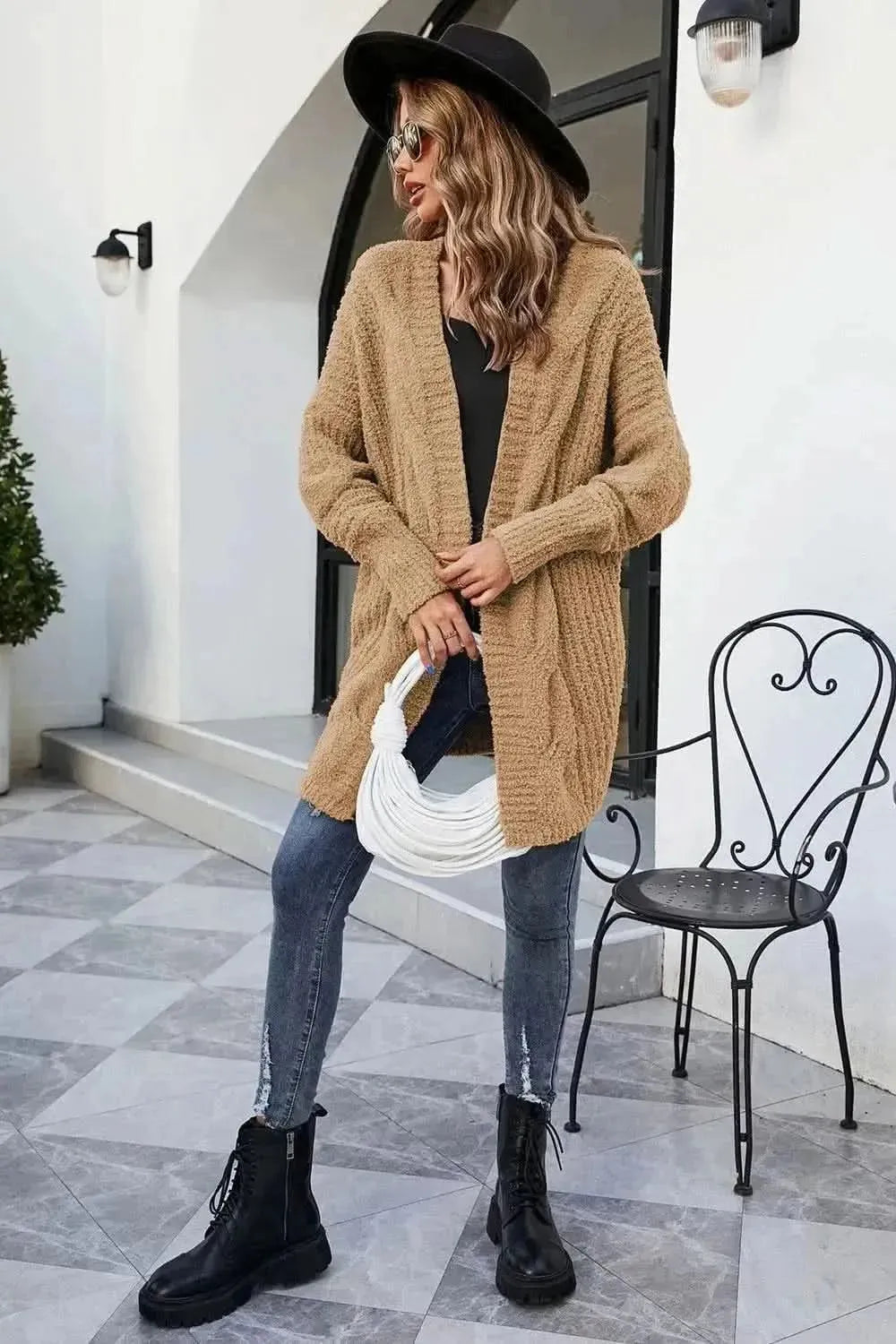 Open Front Dolman Sleeve Cardigan - Bad Moms Club