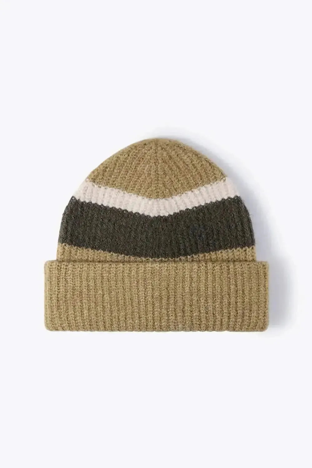 Tricolor Cuffed Knit Beanie - Bad Moms Club