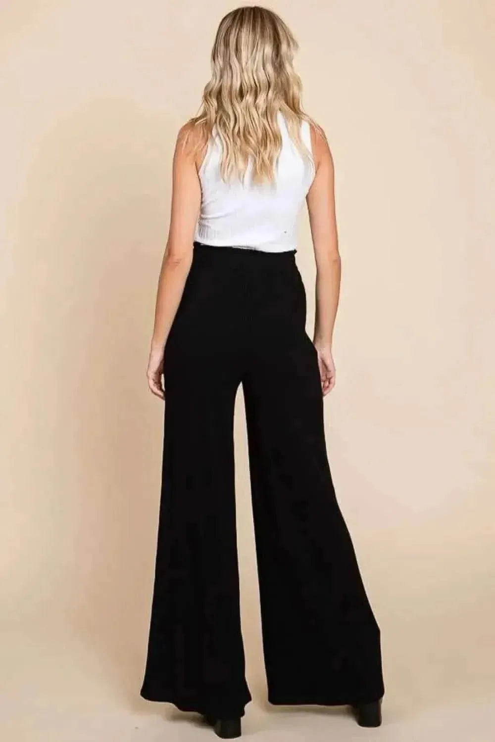 Culture Code Full Size High Waist Wide Leg Pants - Bad Moms Club