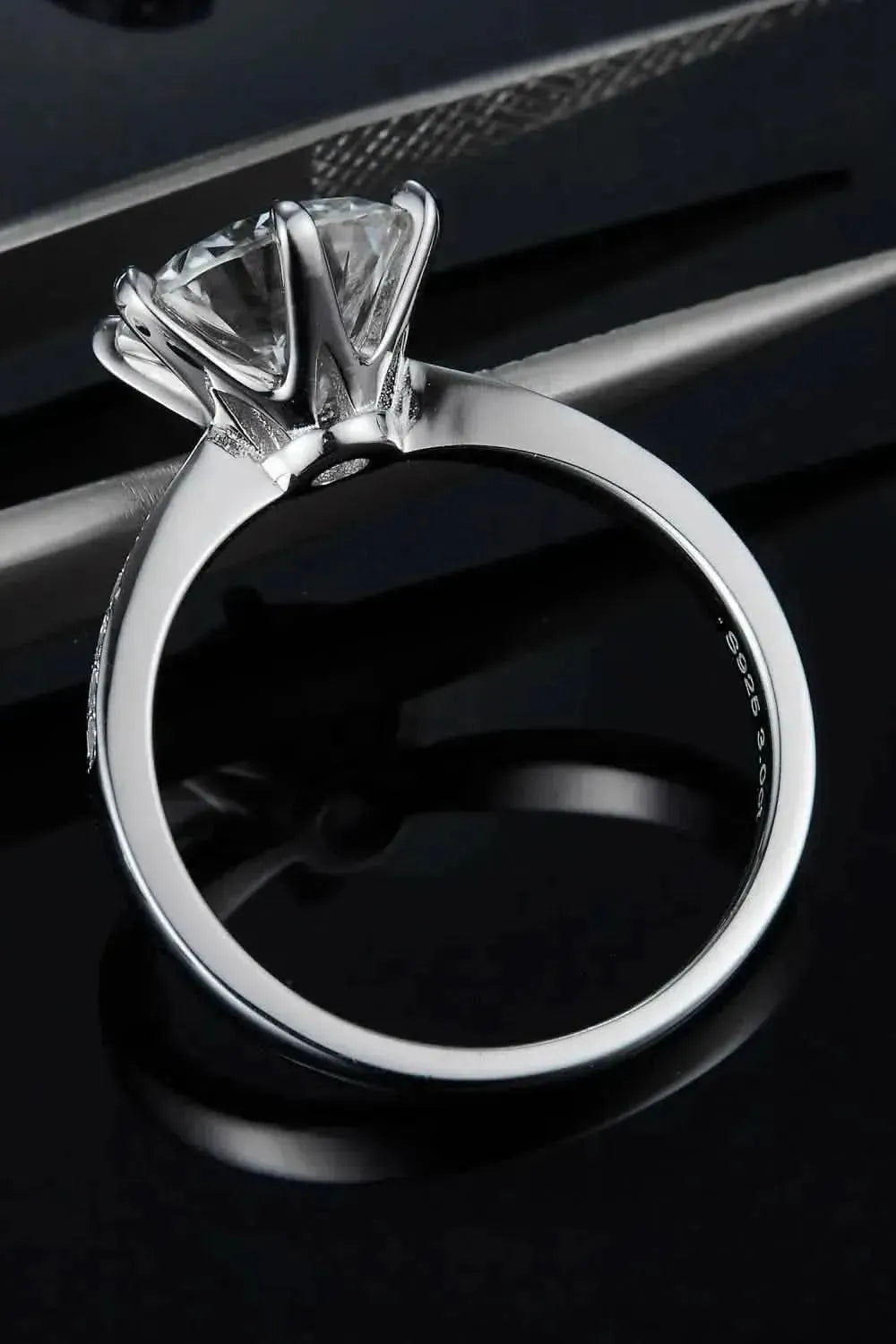 3 Carat Moissanite Side Stone Ring - Bad Moms Club