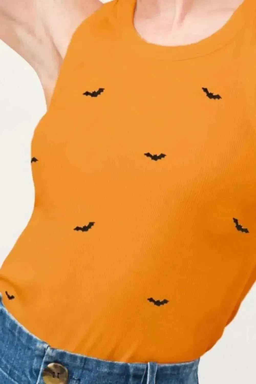 And The Why Bat Embroidered Ribbed Tank - Bad Moms Club