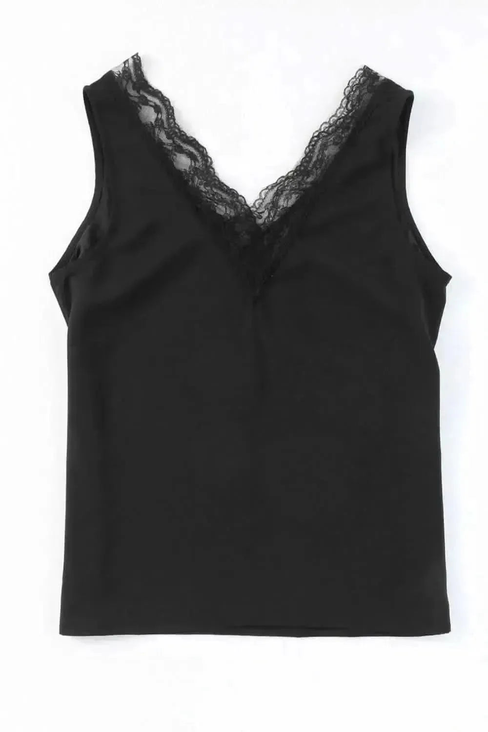 Lace Detail V-Neck Tank - Bad Moms Club