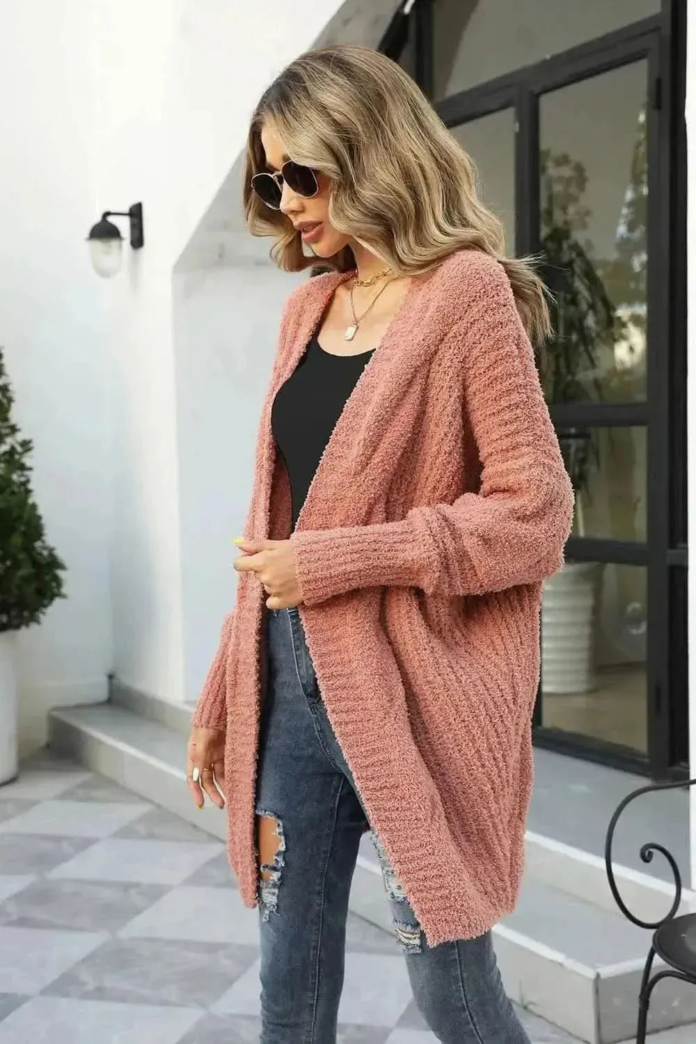 Open Front Dolman Sleeve Cardigan - Bad Moms Club