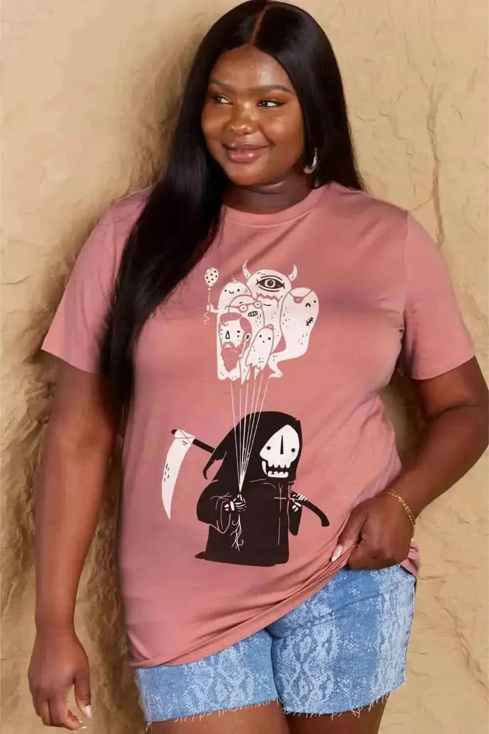 Simply Love Full Size Death Graphic T-Shirt - Bad Moms Club