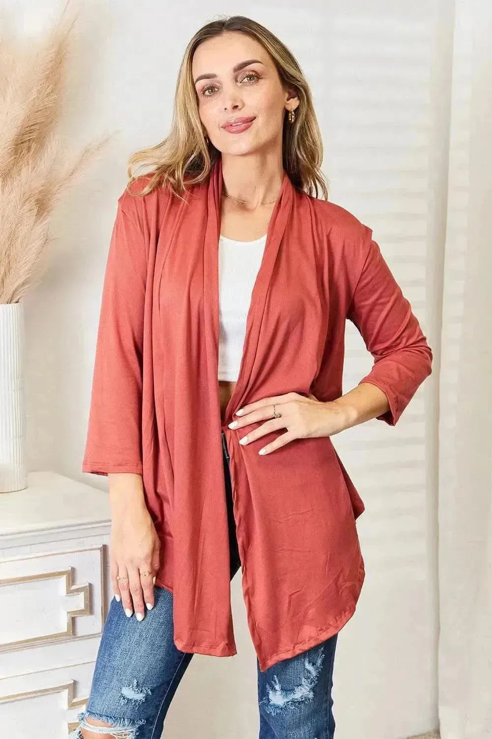 Culture Code Full Size Open Front Cardigan - Bad Moms Club