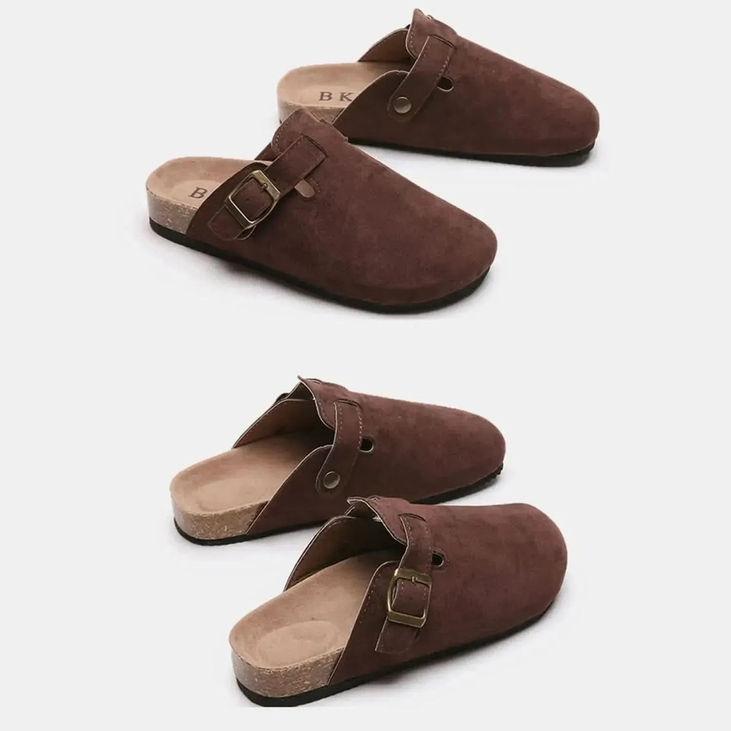 Suede Closed Toe Buckle Slide - Bad Moms Club