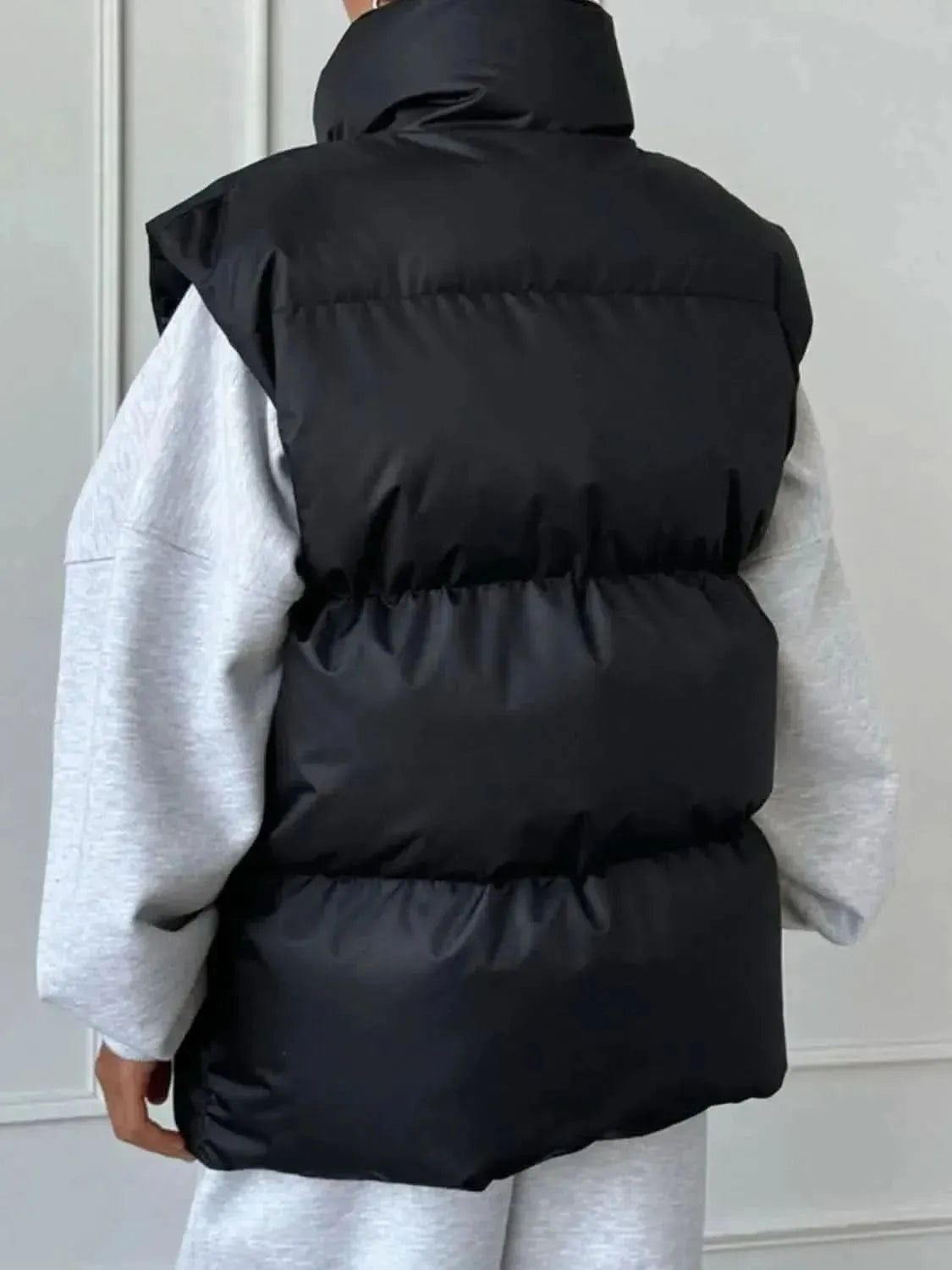 Zip Up Turtleneck Vest Coat - Bad Moms Club