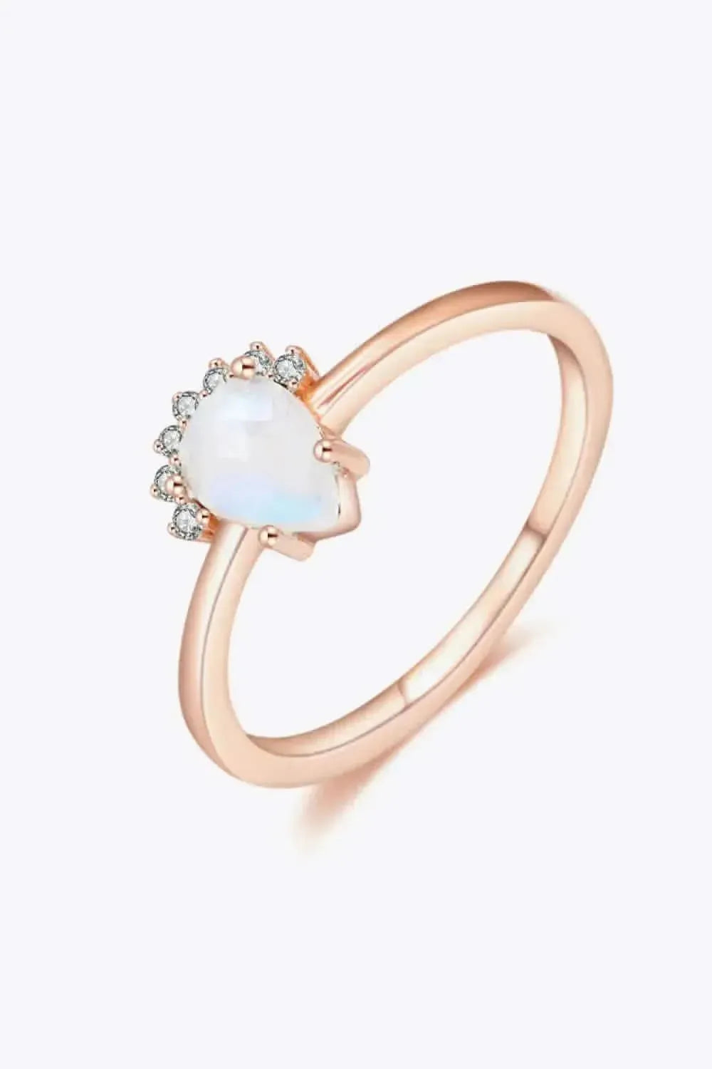 18K Rose Gold-Plated Pear Shape Natural Moonstone Ring - Bad Moms Club