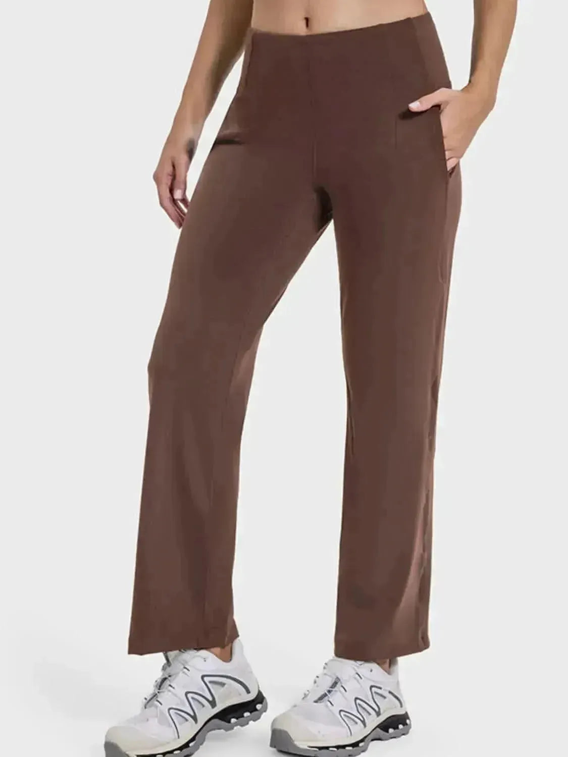 Pocketed High Waist Active Pants - Bad Moms Club