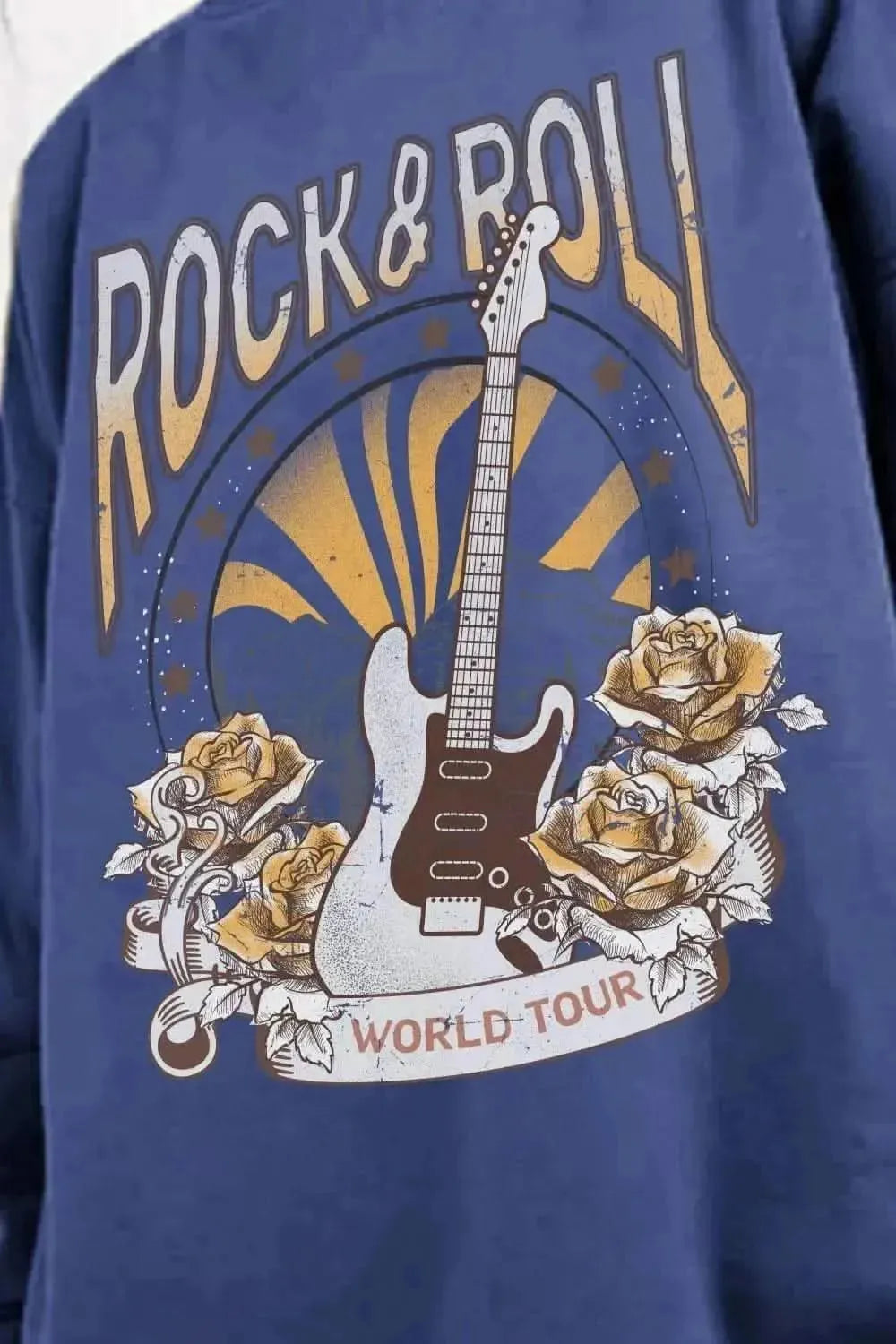 Simply Love Simply Love Full Size ROCK & ROLL WORLD TOUR Graphic Sweatshirt - Bad Moms Club