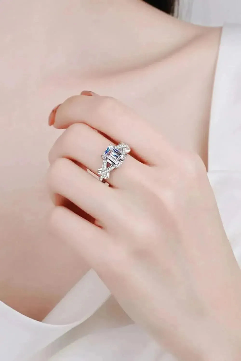 3 Carat Moissanite Sterling Silver Ring - Bad Moms Club