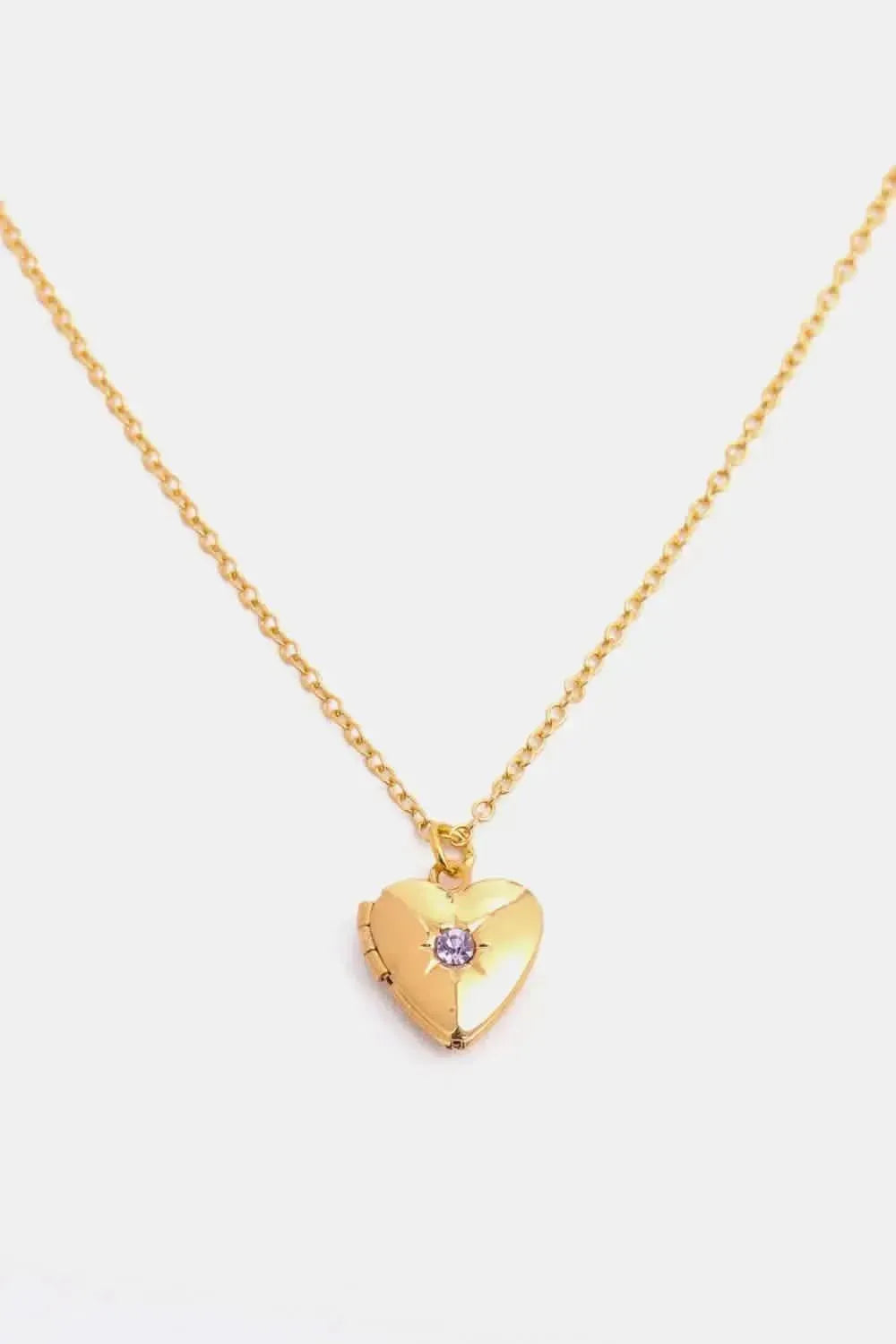 Zircon Heart Shape 14K Gold-Plated Pendant Necklace - Bad Moms Club