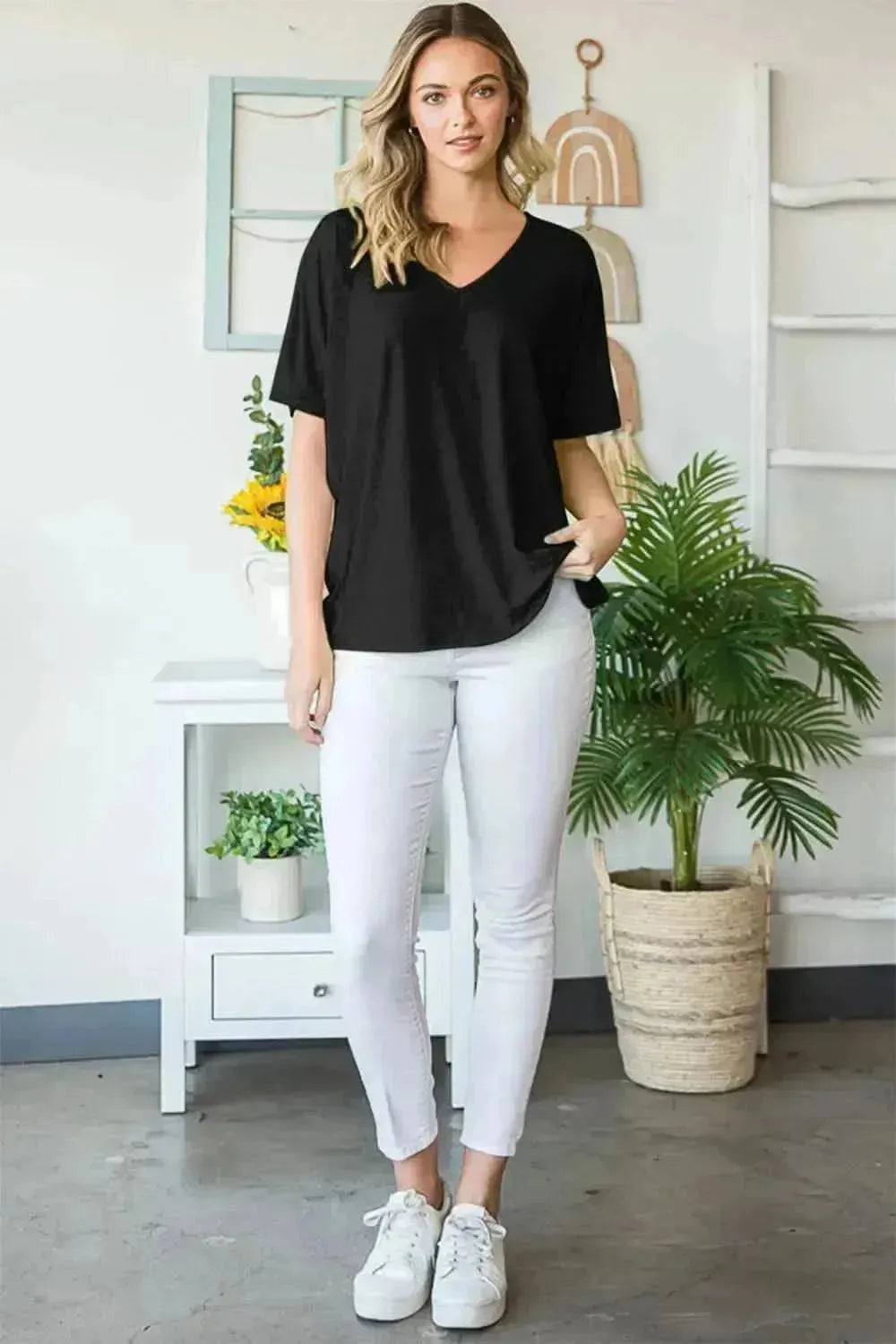 Heimish Full Size V-Neck Short Sleeve T-Shirt - Bad Moms Club